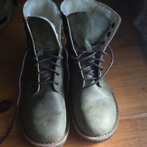 Birkenstock Green Leather Boots